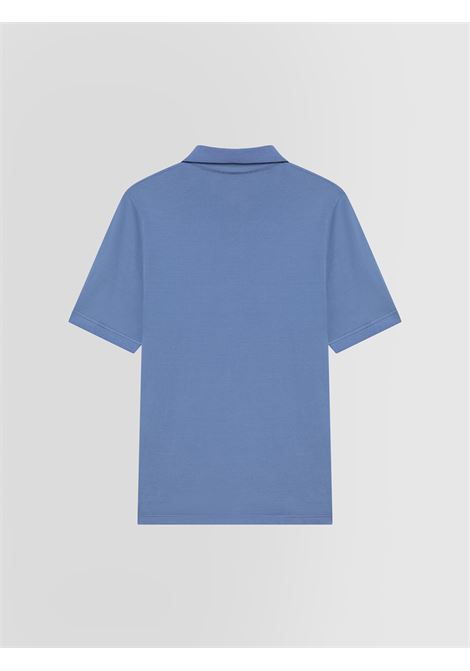 Alpha Studio polo in ice cotton denim con colletto a costine e tre bottoni ALPHA STUDIO | Polo | AU-5336B1007